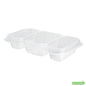 Wholesale Restaurantware Futura 15 oz Clear Plastic Heavy Duty 3-Compartment Insert Tray - Fits 24, 34 and 44 oz Containers, Microwavable- Bulk