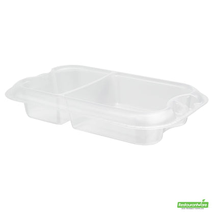 Wholesale Restaurantware Futura 17 oz Clear Plastic 2-Compartment Insert Tray - Fits 46 oz Container, Microwavable- Bulk