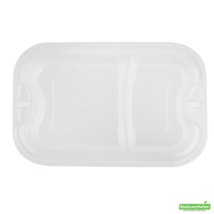 Wholesale Restaurantware Futura 17 oz Clear Plastic 2-Compartment Insert Tray - Fits 46 oz Container, Microwavable- Bulk