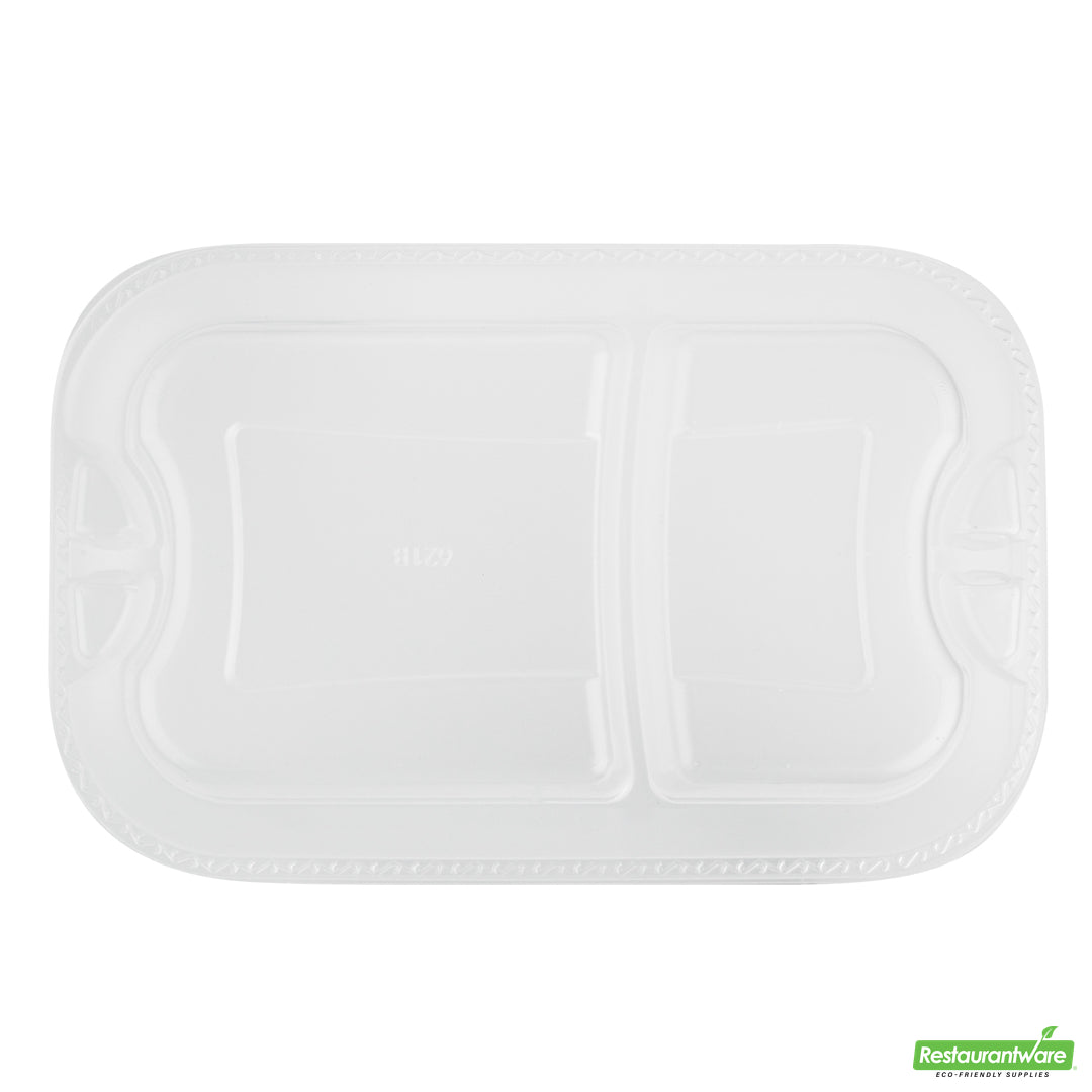 Wholesale Restaurantware Futura 17 oz Clear Plastic 2-Compartment Insert Tray - Fits 46 oz Container, Microwavable- Bulk