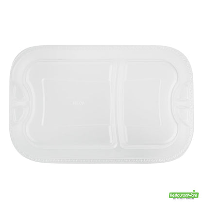 Wholesale Restaurantware Futura 17 oz Clear Plastic 2-Compartment Insert Tray - Fits 46 oz Container, Microwavable- Bulk