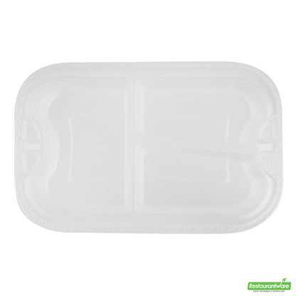 Wholesale Restaurantware Futura 17 oz Clear Plastic 3-Compartment Insert Tray - Fits 46 oz Container, Microwavable- Bulk