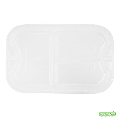 Wholesale Restaurantware Futura 17 oz Clear Plastic 3-Compartment Insert Tray - Fits 46 oz Container, Microwavable- Bulk
