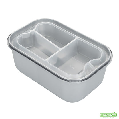 Wholesale Restaurantware Futura 17 oz Clear Plastic 3-Compartment Insert Tray - Fits 46 oz Container, Microwavable- Bulk