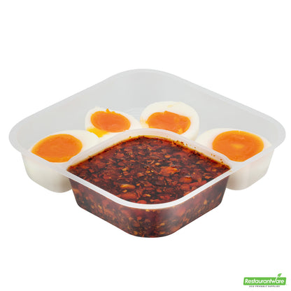 Wholesale Restaurantware Futura 14 oz Clear Plastic 2-Compartment Insert Tray - Fits 34 oz Bowl, Microwavable- Bulk