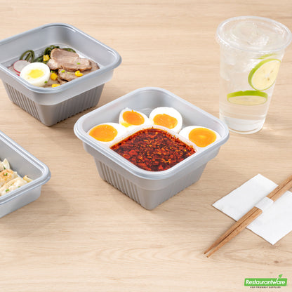 Wholesale Restaurantware Futura 14 oz Clear Plastic 2-Compartment Insert Tray - Fits 34 oz Bowl, Microwavable- Bulk