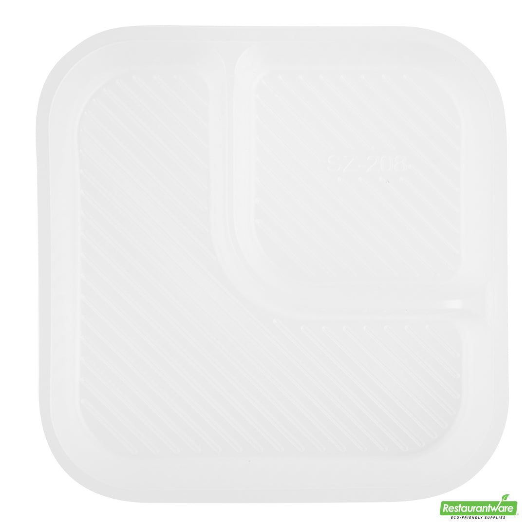 Wholesale Restaurantware Futura 14 oz Clear Plastic 2-Compartment Insert Tray - Fits 34 oz Bowl, Microwavable- Bulk