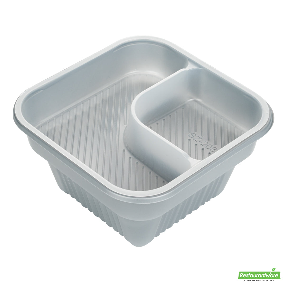 Wholesale Restaurantware Futura 14 oz Clear Plastic 2-Compartment Insert Tray - Fits 34 oz Bowl, Microwavable- Bulk