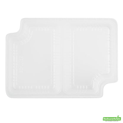 Wholesale Restaurantware Futura 14 oz Clear Plastic 2-Compartment Insert Tray - Fits 34 oz Box, Microwavable- Bulk