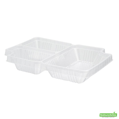 Wholesale Restaurantware Futura 14 oz Clear Plastic 3-Compartment Insert Tray - Fits 34 oz Box, Microwavable- Bulk