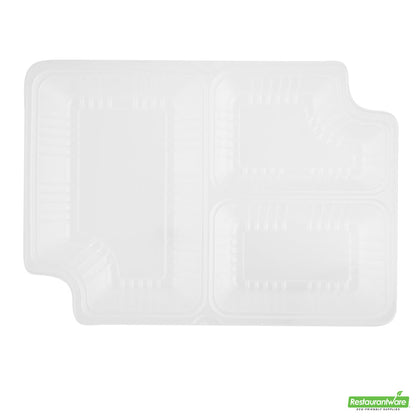 Wholesale Restaurantware Futura 14 oz Clear Plastic 3-Compartment Insert Tray - Fits 34 oz Box, Microwavable- Bulk
