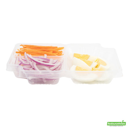 Wholesale Restaurantware Futura 14 oz Clear Plastic 3-Compartment Insert Tray - Fits 34 oz Box, Microwavable- Bulk