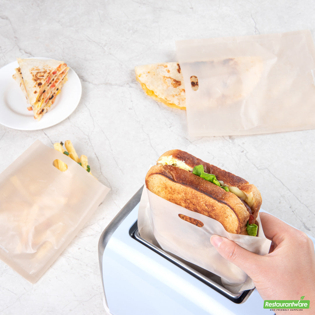 Wholesale Restaurantware Bag Tek Kraft Plastic Toaster Bag Set - Non-Stick, Heat-Resistant, Semi-Disposable- Bulk