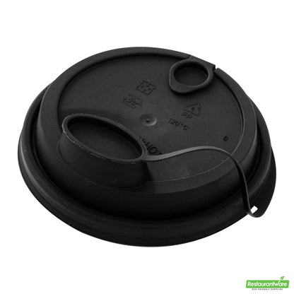 Wholesale Restaurantware Bev Tek Black Plastic 2-in-1 Straw or Sippy Cup Lid - with Two Plugs, Fits 12, 16 and 24 Oz- Bulk