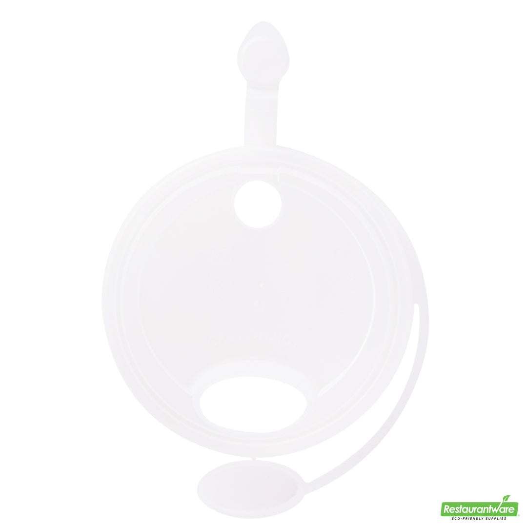 Wholesale Restaurantware Bev Tek Clear Plastic 2-in-1 Straw or Sippy Cup Lid - with Two Plugs, Fits 12, 16 and 24 Oz- Bulk