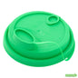 Wholesale Restaurantware Bev Tek Green Plastic 2-in-1 Straw or Sippy Cup Lid - with Two Plugs, Fits 12, 16 and 24 Oz- Bulk