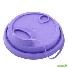 Wholesale Restaurantware Bev Tek Purple Plastic 2-in-1 Straw or Sippy Cup Lid - with Two Plugs, Fits 12, 16 and 24 Oz- Bulk