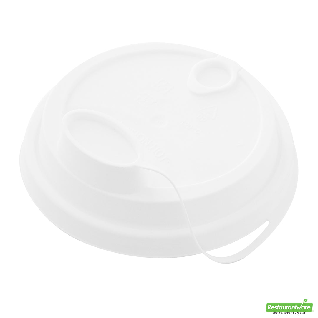 Wholesale Restaurantware Bev Tek White Plastic 2-in-1 Straw or Sippy Cup Lid - with Two Plugs, Fits 12, 16 and 24 Oz- Bulk