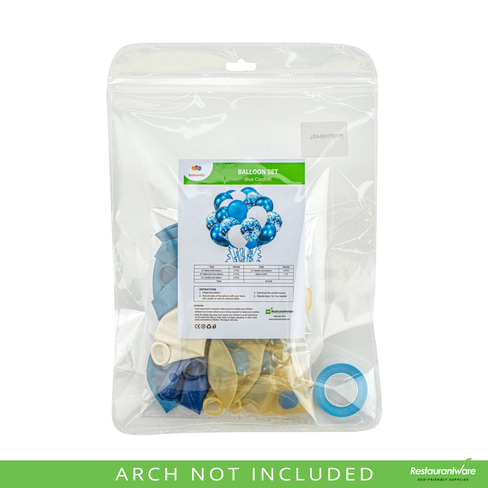Wholesale Restaurantware Balloonify Blue Confetti Balloon Set - 20 Pieces- Bulk