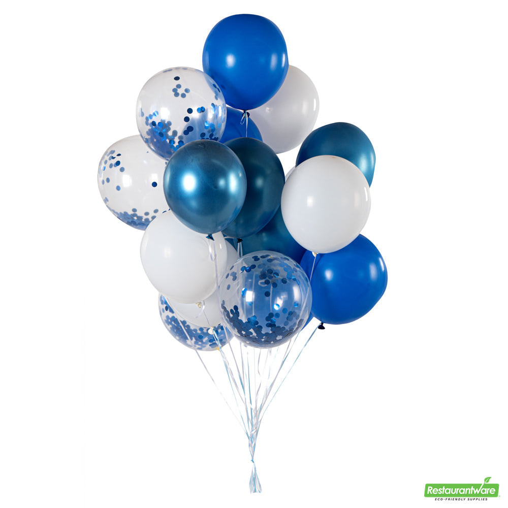 Wholesale Restaurantware Balloonify Blue Confetti Balloon Set - 20 Pieces- Bulk