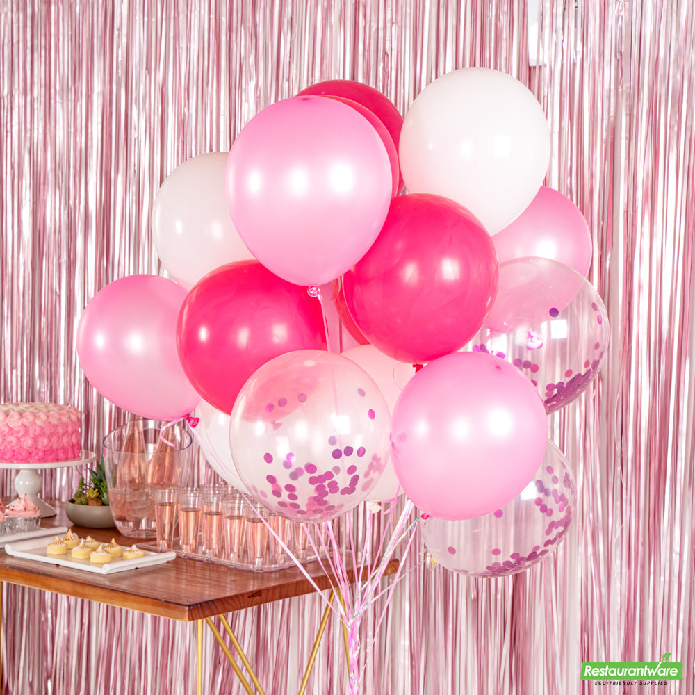 Wholesale Restaurantware Balloonify Pink Confetti Balloon Set - 20 Pieces- Bulk