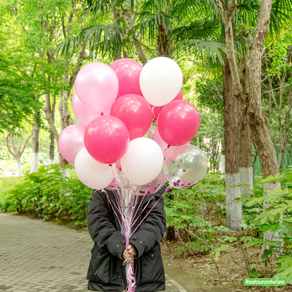 Wholesale Restaurantware Balloonify Pink Confetti Balloon Set - 20 Pieces- Bulk