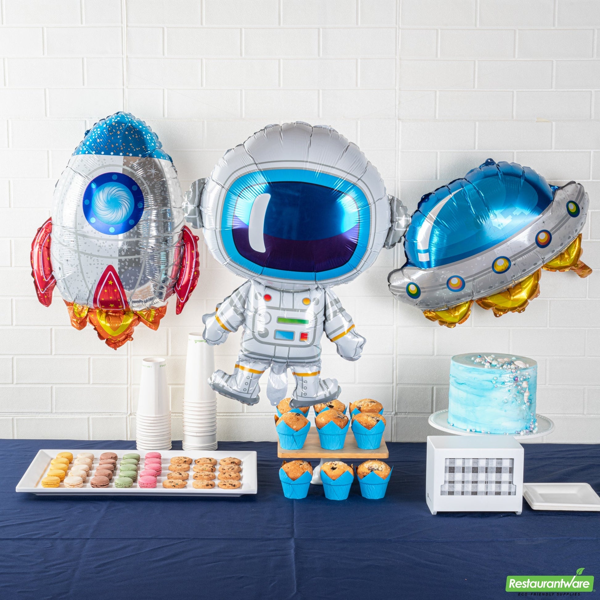 Wholesale Restaurantware Mylar 3-Piece Space Balloon Set - 33.1" X 23.6" X 0.1"- Bulk