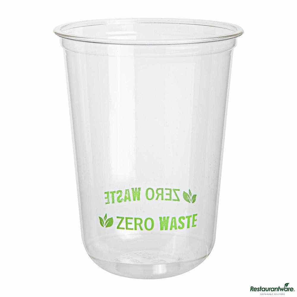 Wholesale Restaurantware Sustain 16 Oz U-Shape Clear PLA Plastic Drinking Cup 100 ct- Bulk