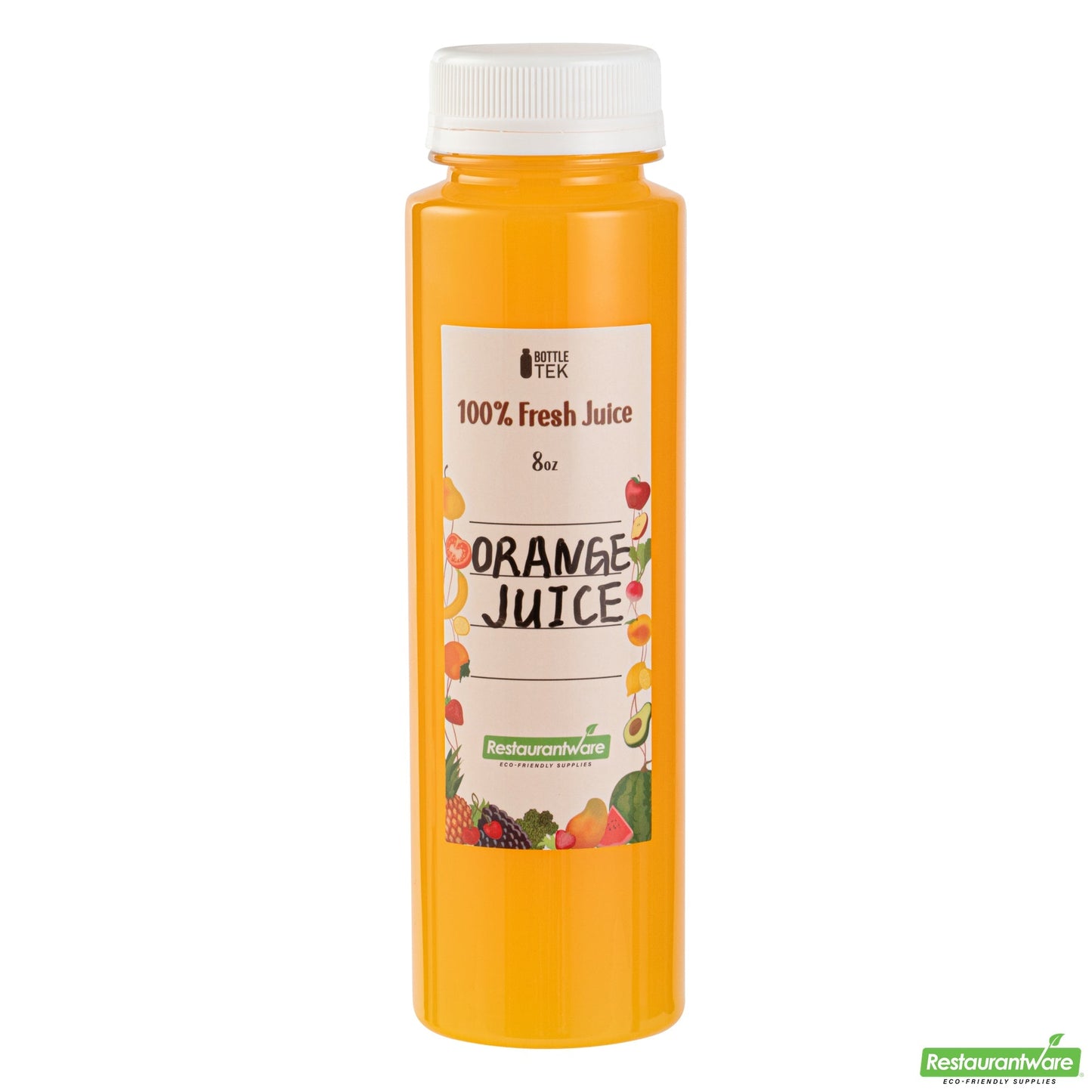 Wholesale Restaurantware Bottle Tek 100 Round Clear 8 Oz Plastic Juice Bottles with Safety Caps- Bulk