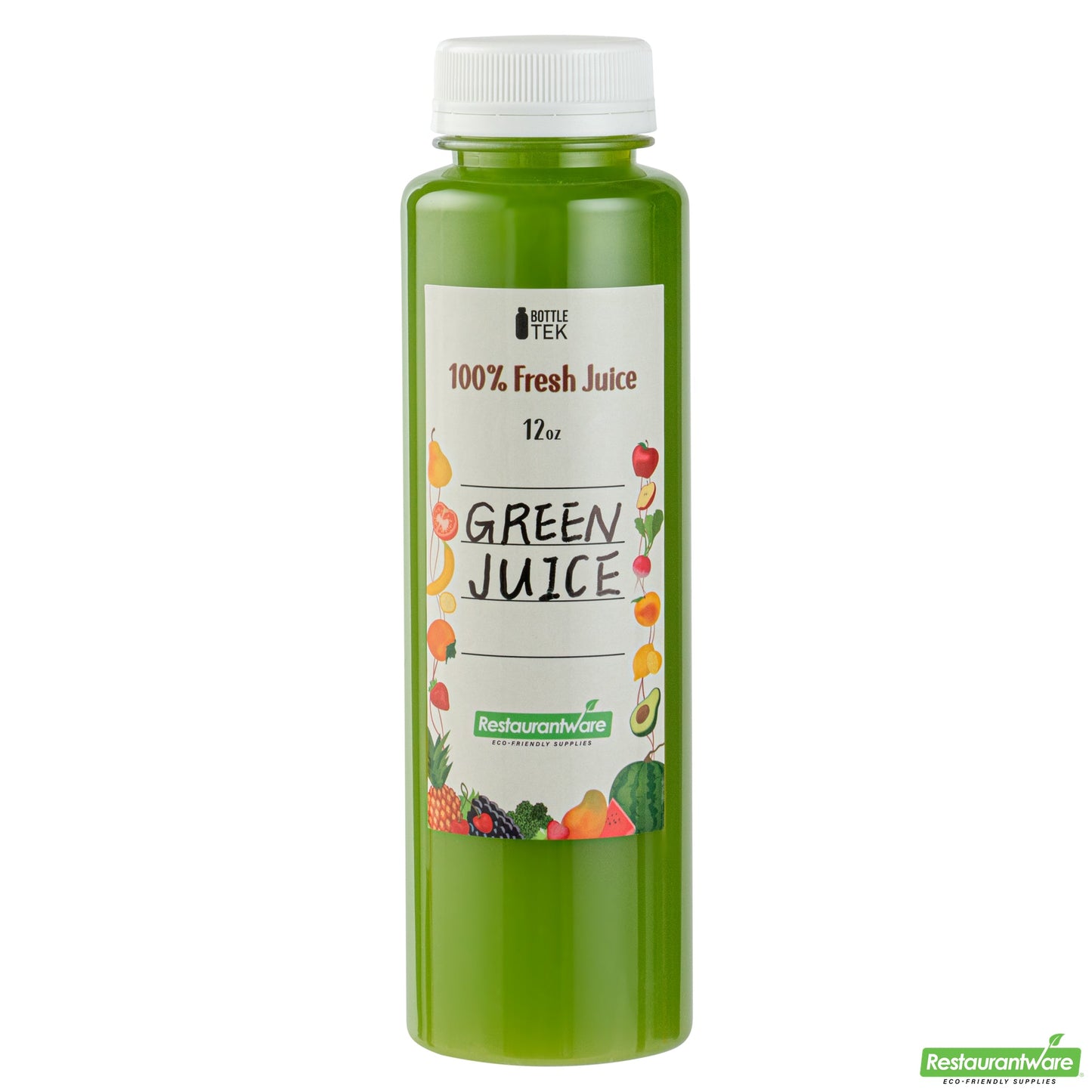 Wholesale Restaurantware Bottle Tek 10 Round Clear 12 oz Plastic Juice Bottles with Safety Caps- Bulk