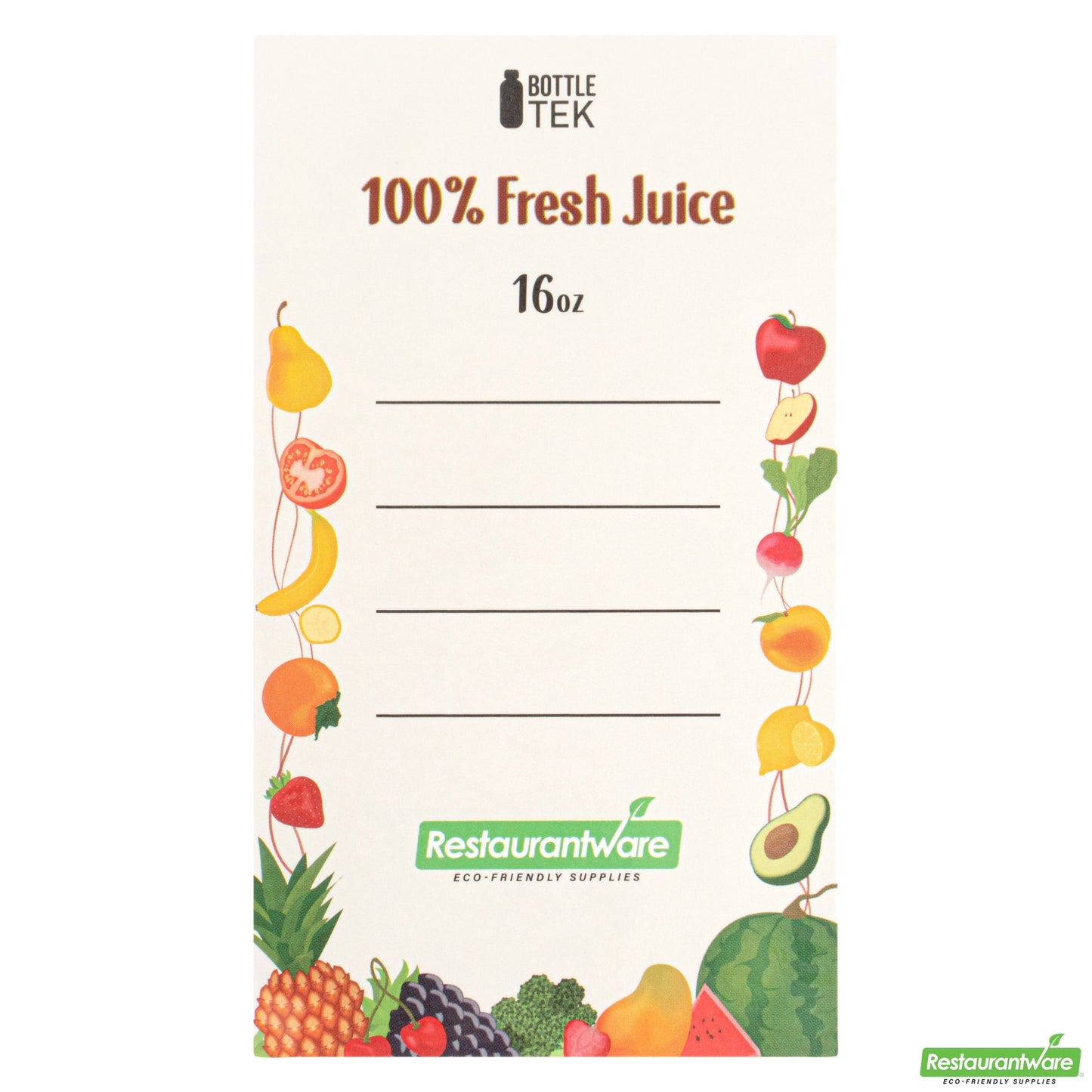 Wholesale Restaurantware Bottle Tek 100 Round Clear 16 oz Plastic Juice Bottles with Safety Caps- Bulk