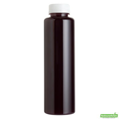 Wholesale Restaurantware Bottle Tek 100 Round Clear 16 oz Plastic Juice Bottles with Safety Caps- Bulk