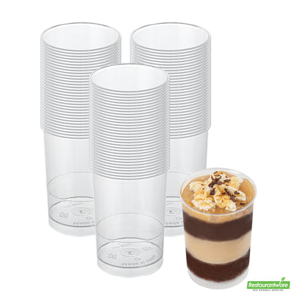 Wholesale Restaurantware Mini Serve 5 Oz Round Clear Plastic Dessert Cup - 2 1/4" X 2 1/4" X 3 1/4" - 25 Count Box- Bulk