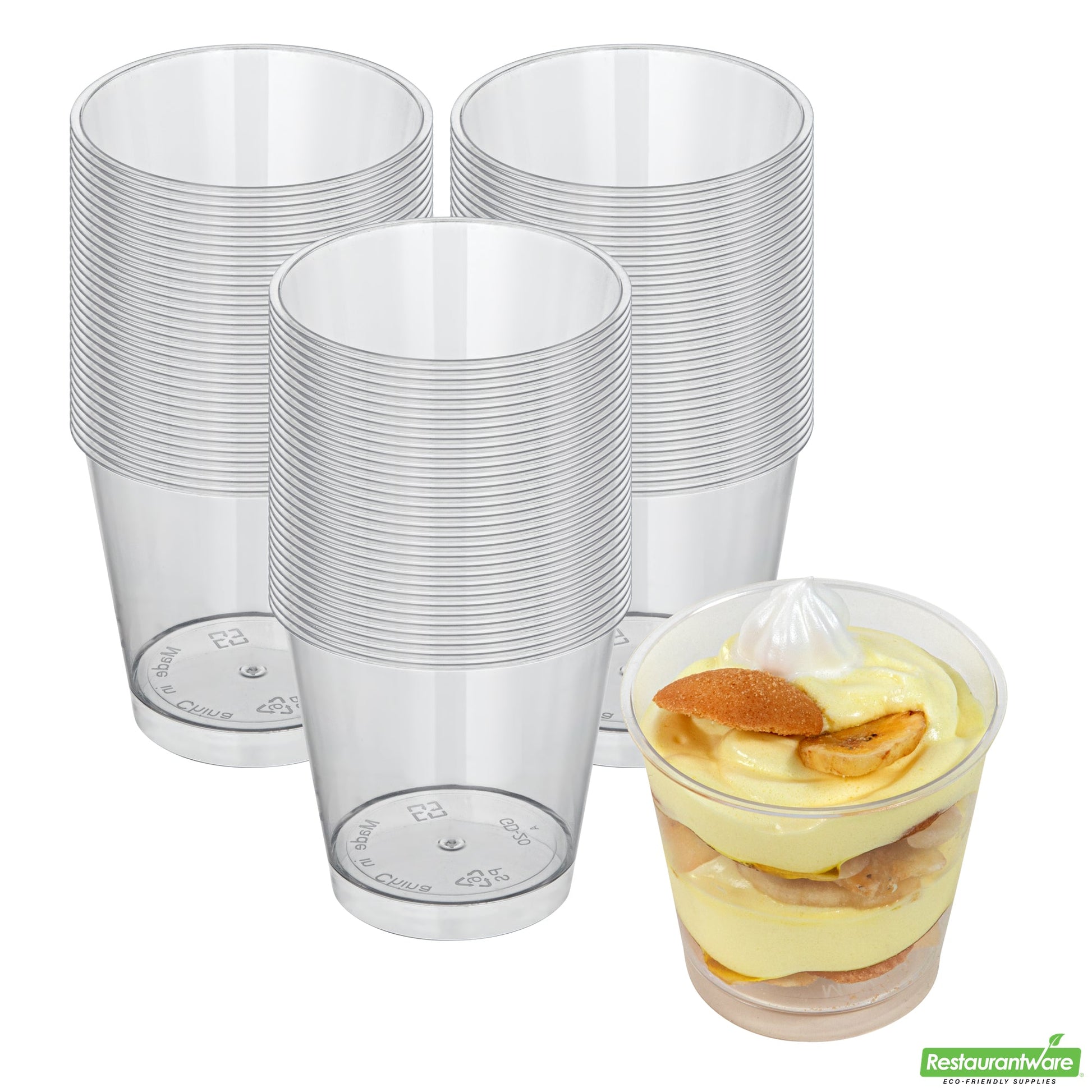 Wholesale Restaurantware Mini Serve 6 Oz Round Clear Plastic Dessert Cup - 3'' X 3'' X 2 3/4'' - 100 Count Box- Bulk