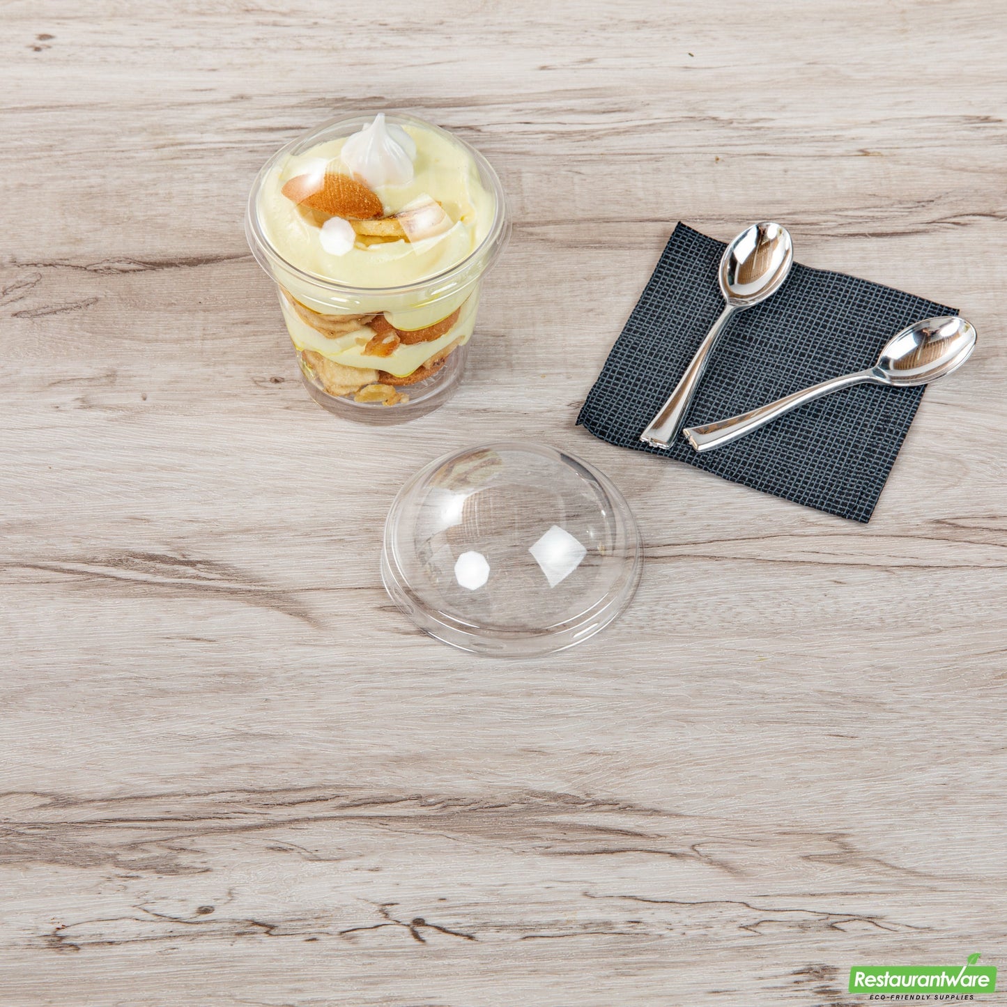 Wholesale Restaurantware Mini Serve Round Clear Plastic Dome Lid - Fits 6 Oz Dessert Cup - 25 Count Box- Bulk
