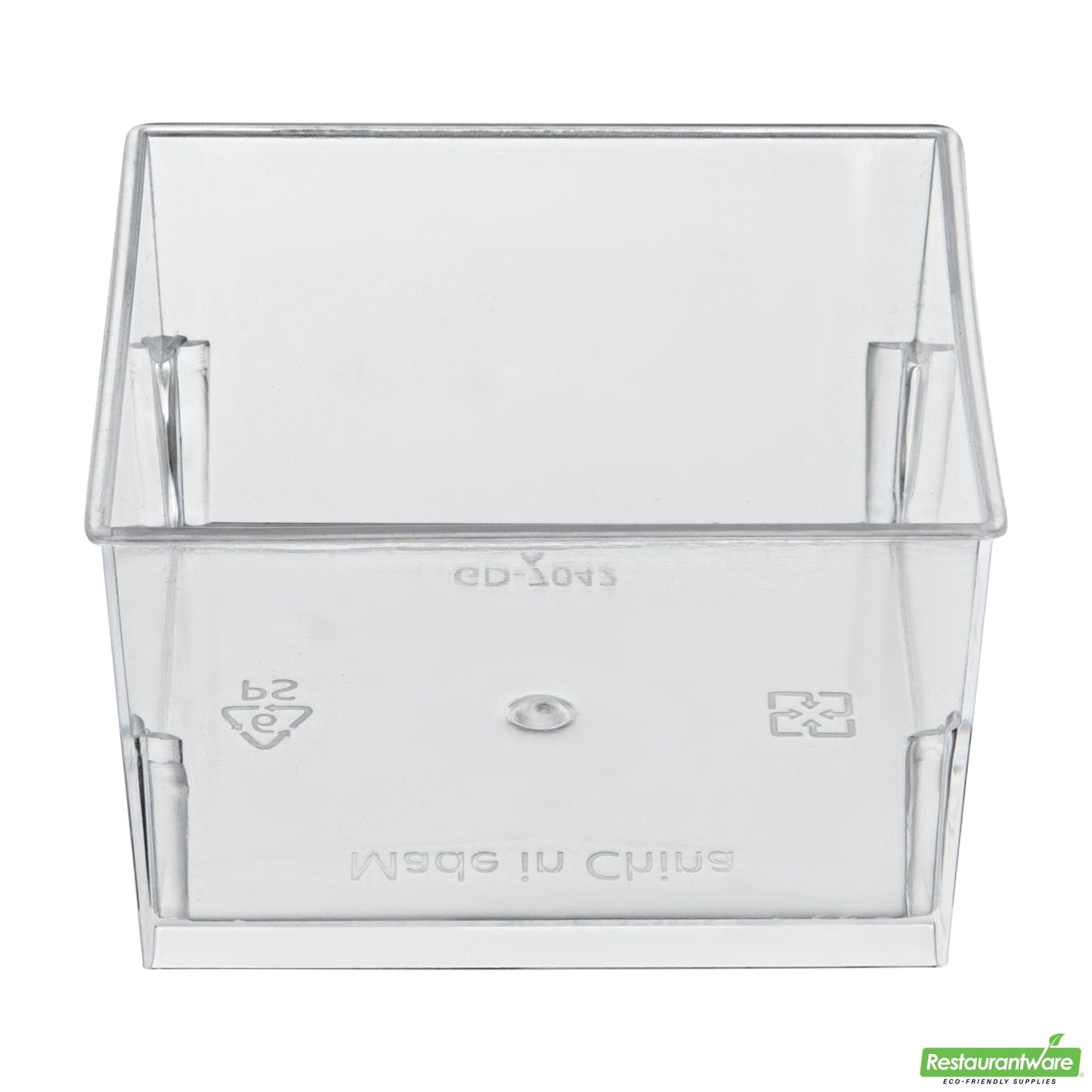 Wholesale Restaurantware Mini Serve 5 Oz Square Clear Plastic Dessert Cup - 2 3/4'' X 2 3/4'' X 1 3/4'' - 100 Count Box- Bulk