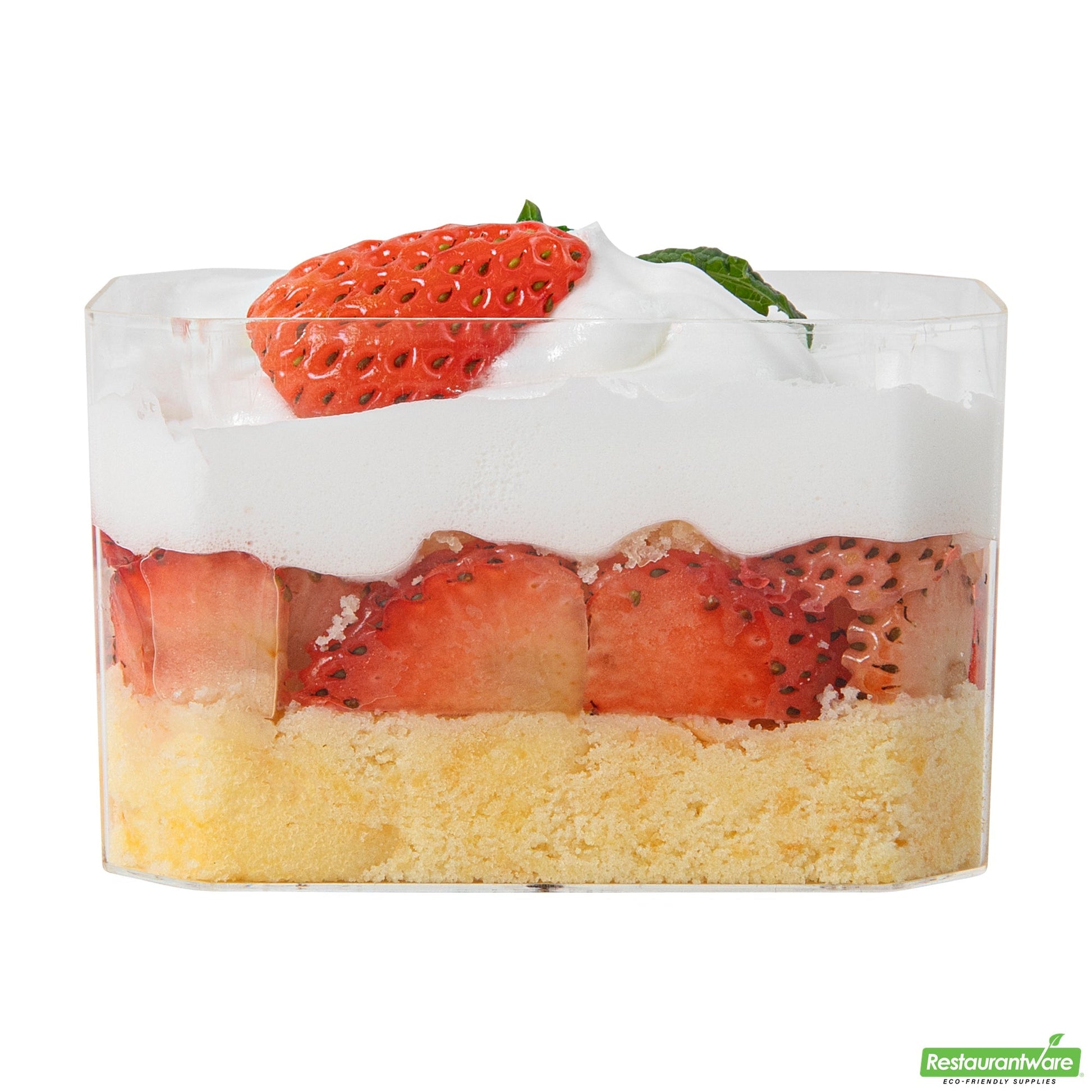 Wholesale Restaurantware Mini Serve 3 Oz Rectangle Clear Plastic Dessert Cup - 3 1/4" X 2" X 2" - 100 Count Box- Bulk