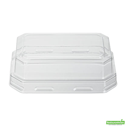 Wholesale Restaurantware Mini Serve Rectangle Clear Plastic Dome Lid - Fits 3 Oz Dessert Cup - 25 Count Box- Bulk