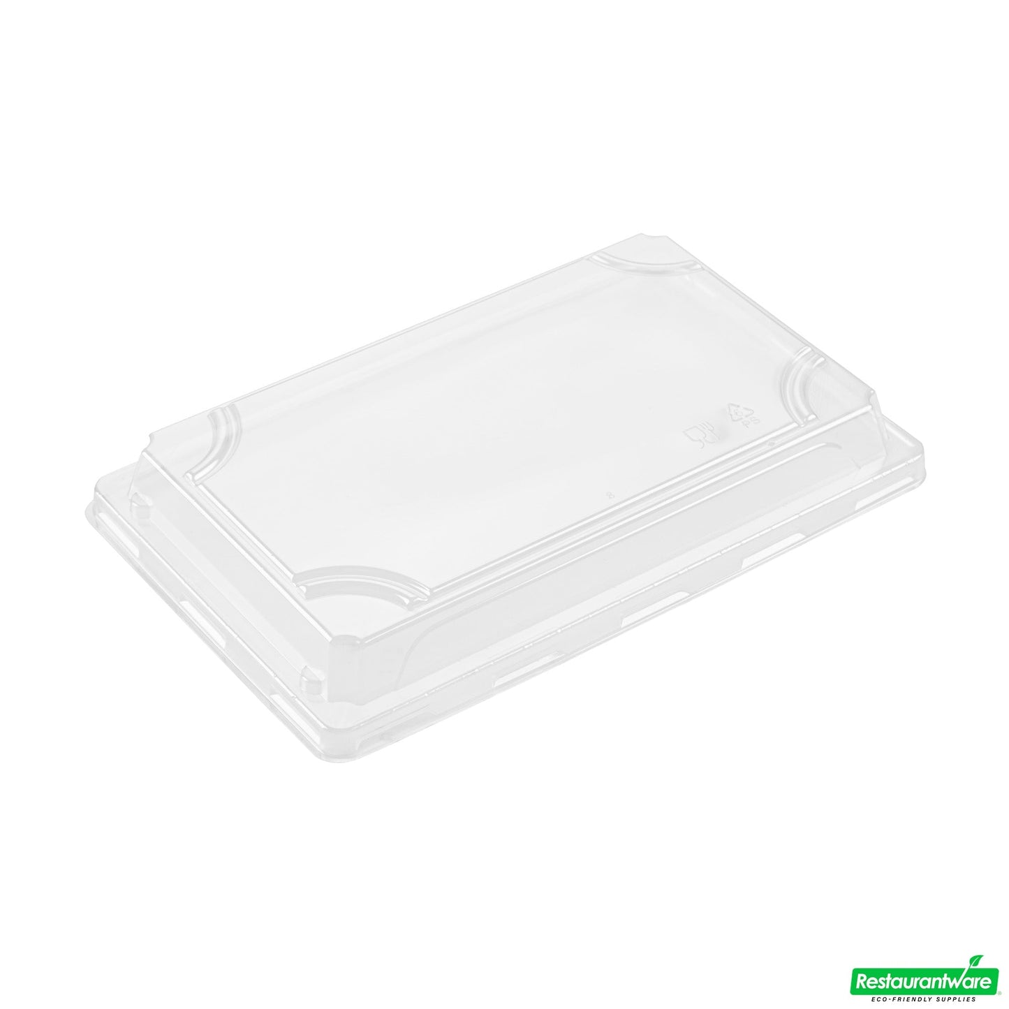 Wholesale Restaurantware Roku Rectangle Gold Plastic Take Out Sushi Tray - with Clear Lid - 8 1/4" X 5 1/4" X 1 1/2" - 100 Count Box- Bulk