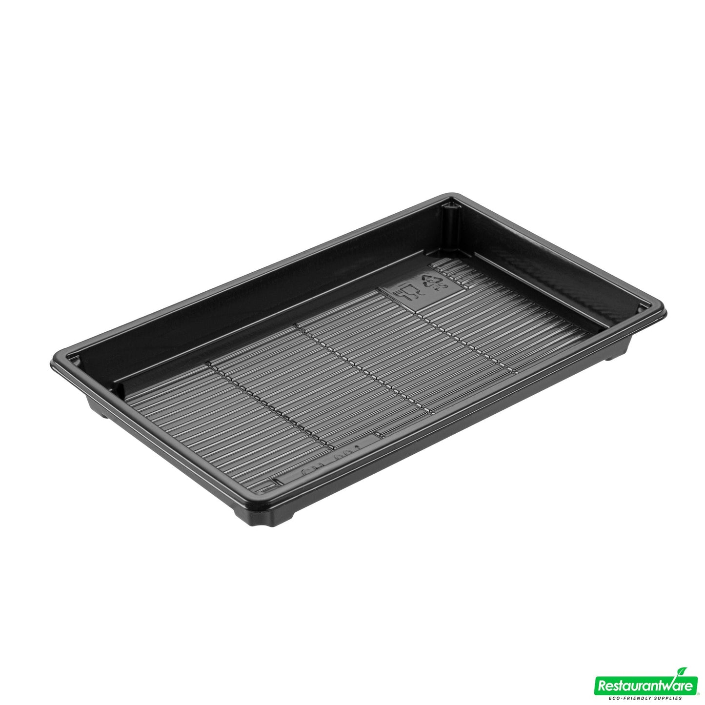 Wholesale Restaurantware Roku Rectangle Black Plastic Take Out Sushi Tray - with Clear Lid - 9 1/4" X 6" X 1 3/4" - 100 Count Box- Bulk