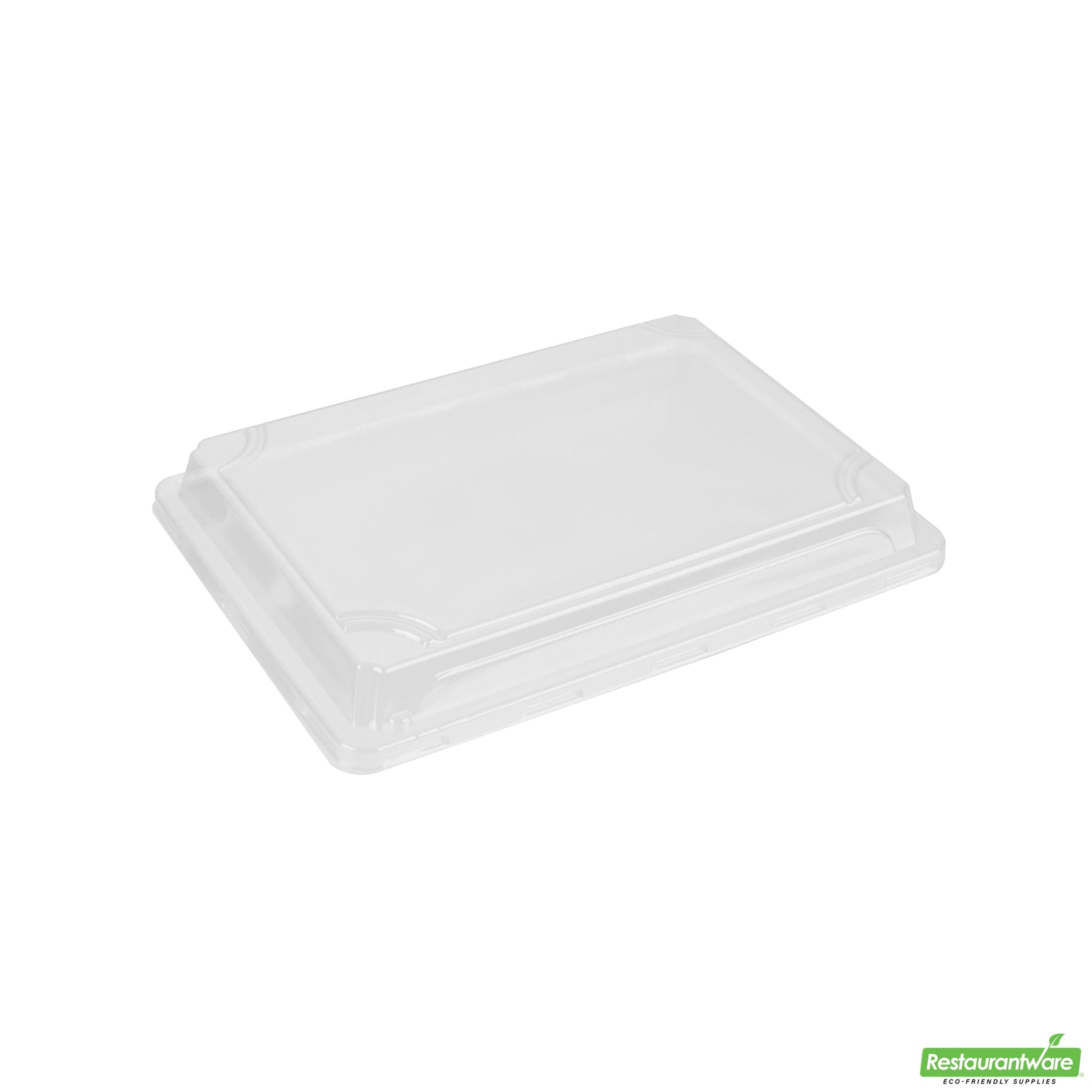 Wholesale Restaurantware Roku Rectangle Black Plastic Take Out Sushi Tray - with Clear Lid - 10" X 7 1/4" X 1 3/4" - 100 Count Box- Bulk