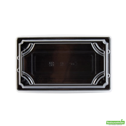 Wholesale Restaurantware Roku Rectangle Black Plastic Take Out Sushi Tray - with Clear Lid - 5 1/4" X 3 1/4" X 1 1/2" - 100 Count Box- Bulk