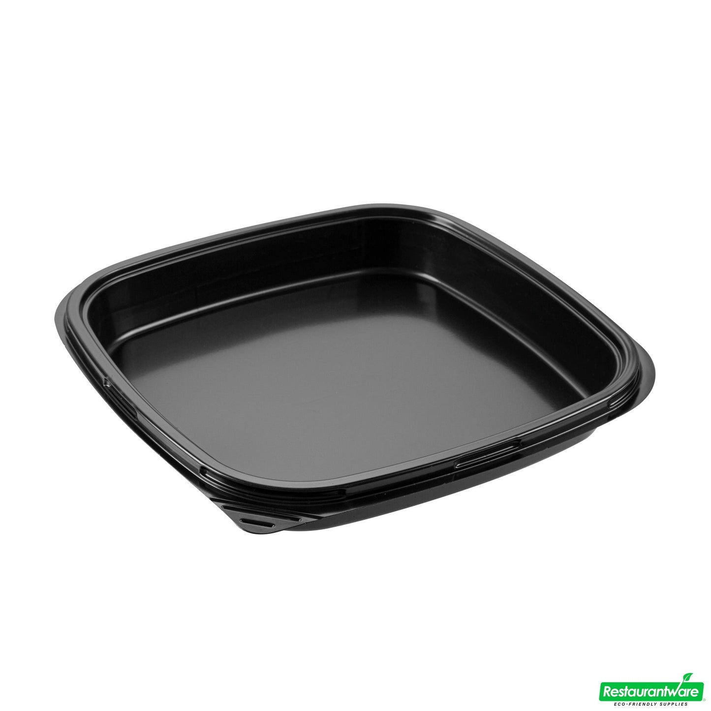 Wholesale Restaurantware Roku Square Black Plastic Take Out Sushi Tray - with Clear Lid - 10 3/4" X 10 3/4" X 1 3/4" - 50 Count Box- Bulk