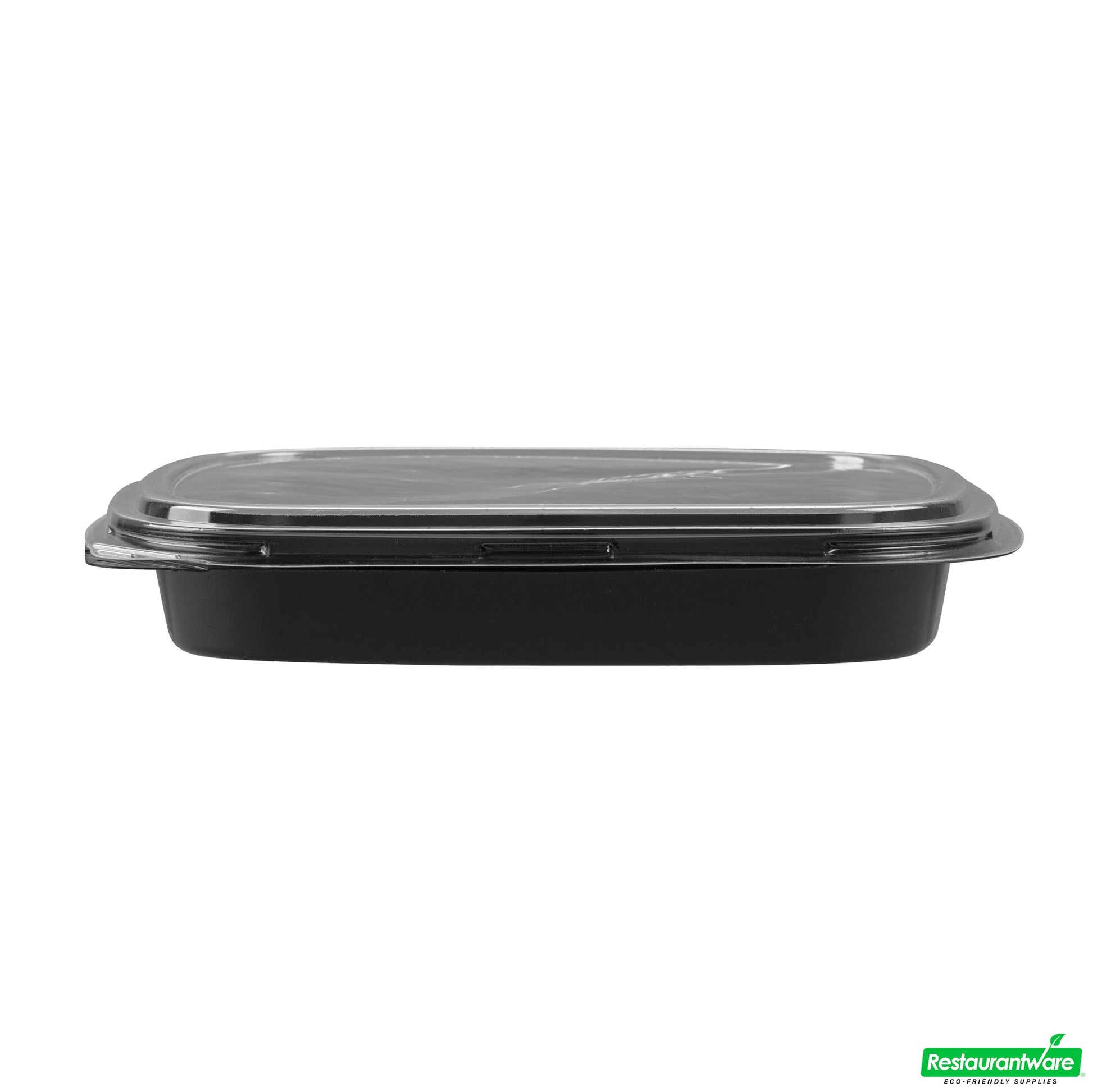 Wholesale Restaurantware Roku Square Black Plastic Take Out Sushi Tray - with Clear Lid - 10 3/4" X 10 3/4" X 1 3/4" - 100 Count Box- Bulk