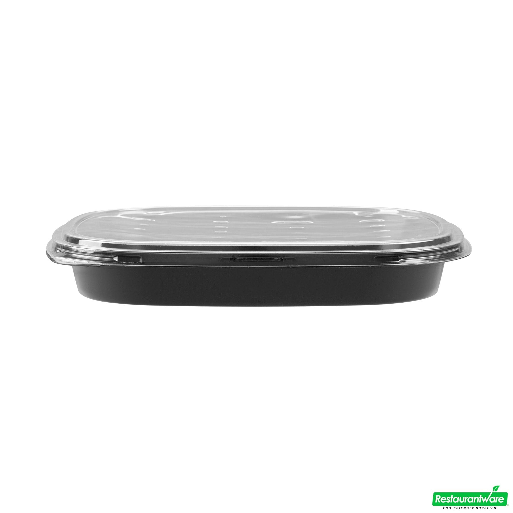 Wholesale Restaurantware Roku Square Black Plastic Take Out Sushi Tray - with Clear Lid - 12 1/2" X 12 1/2" X 1 3/4" - 100 Count Box- Bulk