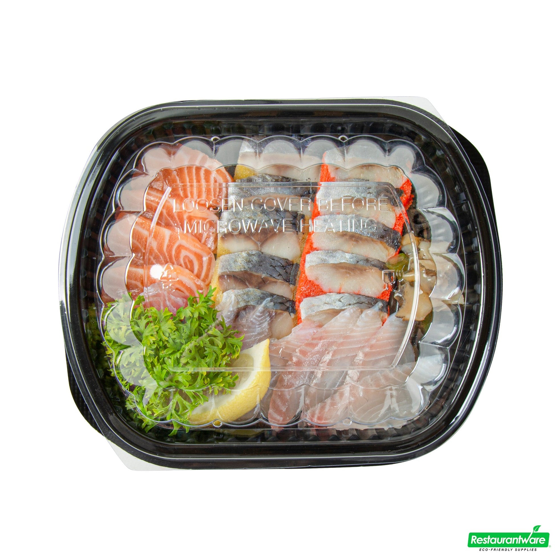 Wholesale Restaurantware 24 Oz Rectangle Black Plastic Food Container - with Clear Lid, Microwavable - 7 3/4" X 6 1/4" X 2 1/4" - 50 Count Box- Bulk