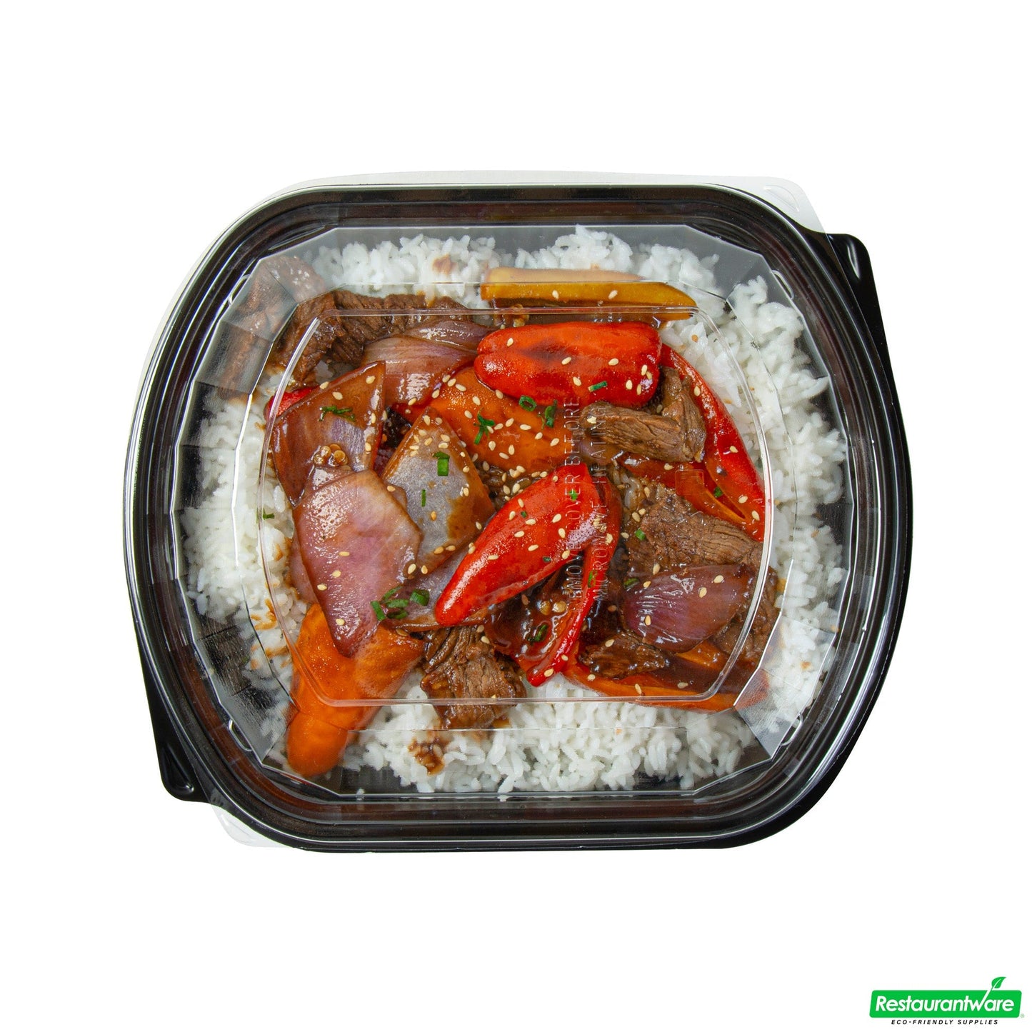 Wholesale Restaurantware 36 Oz Rectangle Black Plastic Food Container - with Clear Lid, Microwavable - 9 1/4" X 7 3/4" X 2 3/4" - 50 Count Box- Bulk
