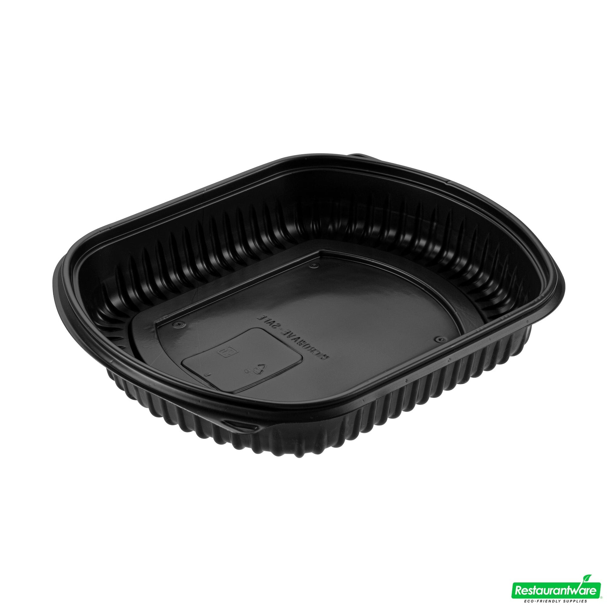 Wholesale Restaurantware 36 Oz Rectangle Black Plastic Food Container - with Clear Lid, Microwavable - 9 1/4" X 7 3/4" X 2 3/4" - 50 Count Box- Bulk