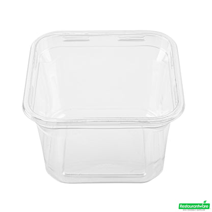Wholesale Restaurantware Thermo Tek 16 Oz Square Clear Plastic Deli / Snack Container - 4 1/2" X 4 1/2" X 3" - 100 Count Box- Bulk