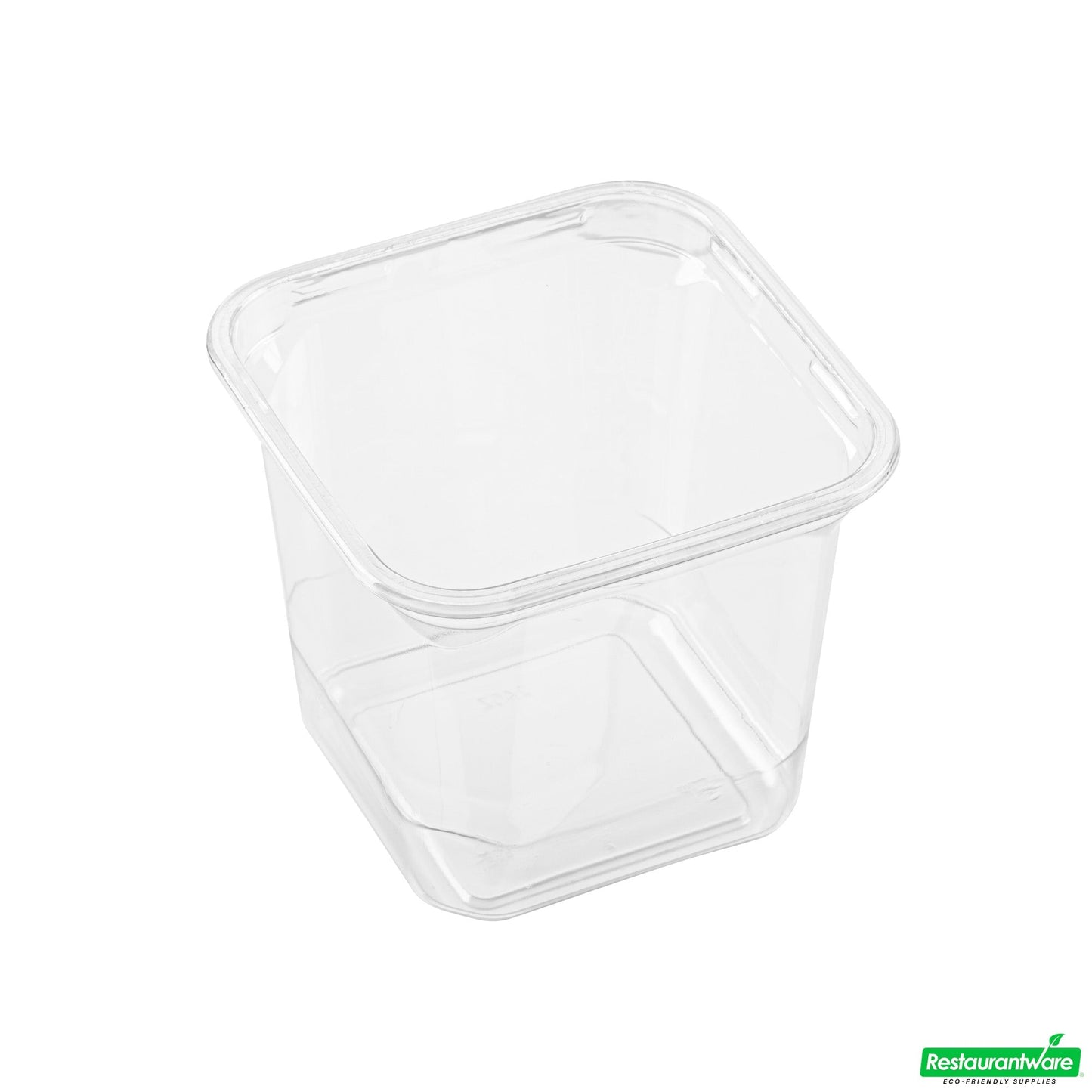 Wholesale Restaurantware Thermo Tek 24 Oz Square Clear Plastic Deli / Snack Container - 4 1/2" X 4 1/2" X 4 1/4" - 100 Count Box- Bulk